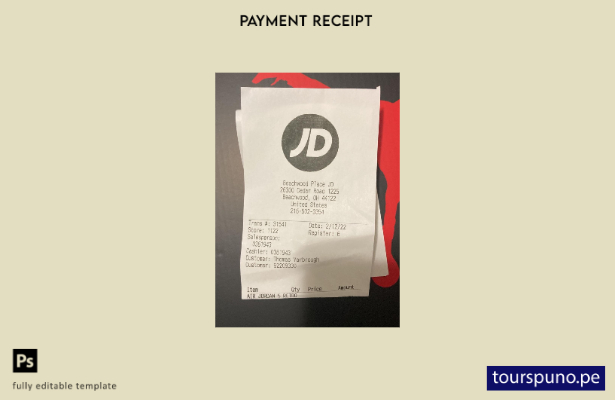 lista para imprimir la plantilla de recibo de pago de USA Jd